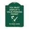Signmission You Must Display Valid Parking Permit to Park Here Heavy-Gauge Alum Sign, 24" x 18", G-1824-22694 A-DES-G-1824-22694 - alternate 1